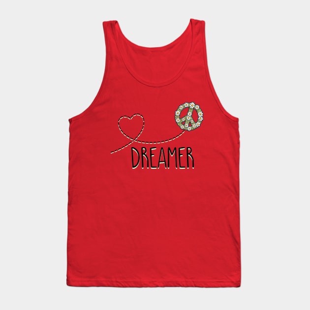 Dreamer and Peace sign Tank Top by piksimp